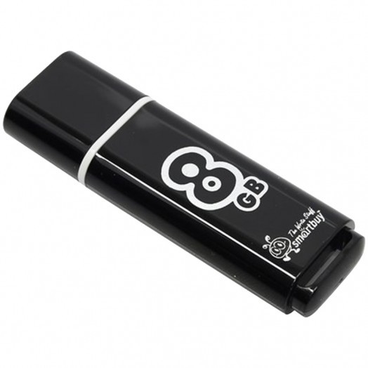 Память Smart Buy "Glossy"   8GB, USB 2.0 Flash Drive, черный