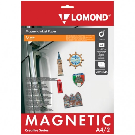 Бумага А4 с магнитным слоем Lomond Magnetic, 620г/м2 (2л) для струйной печати, матовая односторонняя