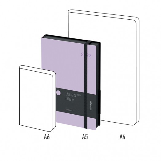 Ежедневник датированный 2022г., A5, 184л., кожзам, Berlingo "Instinct", черный/фиолетовый, с резинко