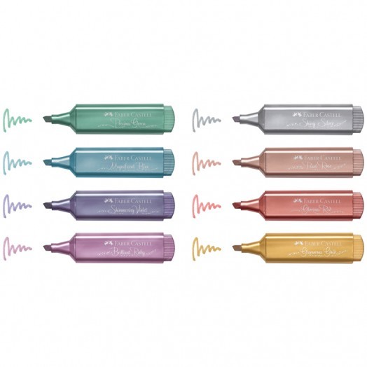 Текстовыделитель Faber-Castell "TL 46 Metallic", мерцающий зеленый, 1-5мм