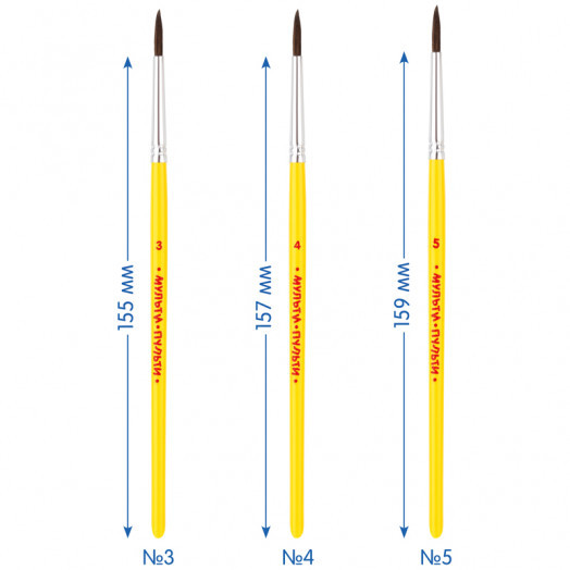 Набор кистей Мульти-Пульти, 3шт., пони, круглые № 3, 4, 5, блистер