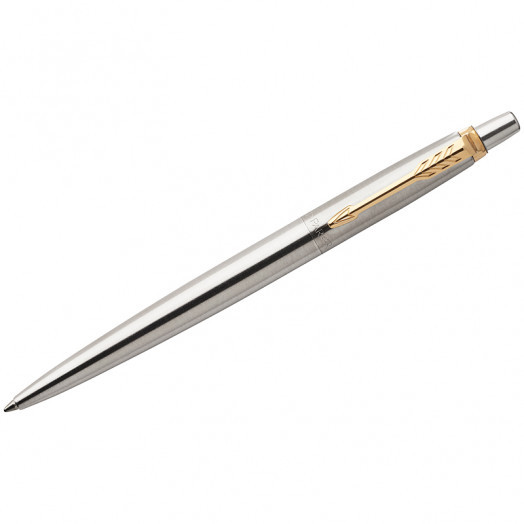 Ручка шариковая Parker "Jotter Stainless Steel GT" синяя, 1,0мм, кнопочн., подар. уп.