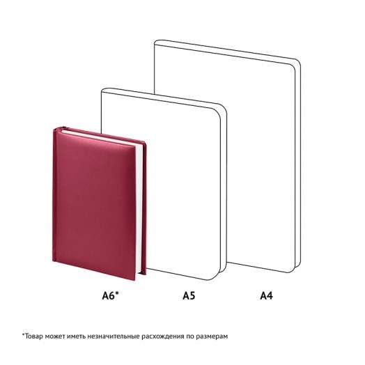 Ежедневник недатир. A6, 160л., балакрон, OfficeSpace "Ariane", бордовый