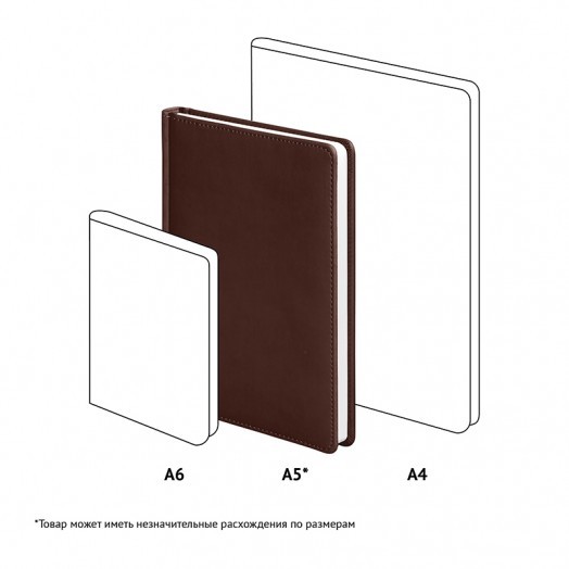 Ежедневник недатир. A5, 136л., кожзам, OfficeSpace "Winner", коричневый