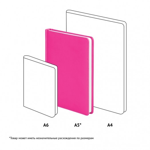 Ежедневник недатир. A5, 136л., кожзам, OfficeSpace "Winner", фуксия