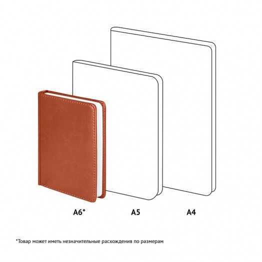 Ежедневник недатир. A6, 136л., кожзам, OfficeSpace "Nebraska", коричневый