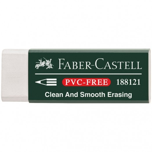 Ластик Faber-Castell "PVC-free", прямоугольный, картонный футляр, в пленке, 63*22*11мм