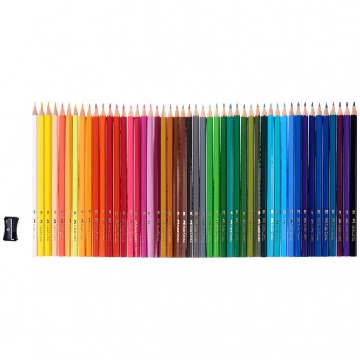 Карандаши цветные Faber-Castell "Замок", 48цв., шестигр.,заточ.+точилка, картон, европодвес