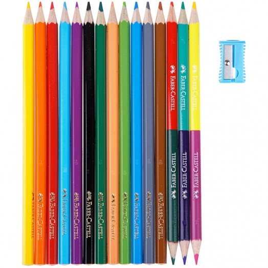 Карандаши цветные Faber-Castell "Замок", 12цв., шестигр., заточ.+6цв.+точилка, картон, европодвес