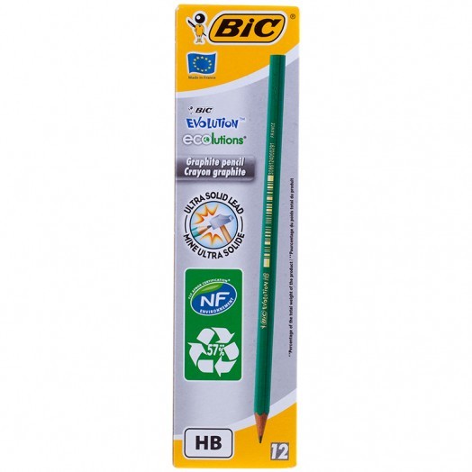 Карандаш ч/г Bic "Evolution" HB, заточен., пластиковый