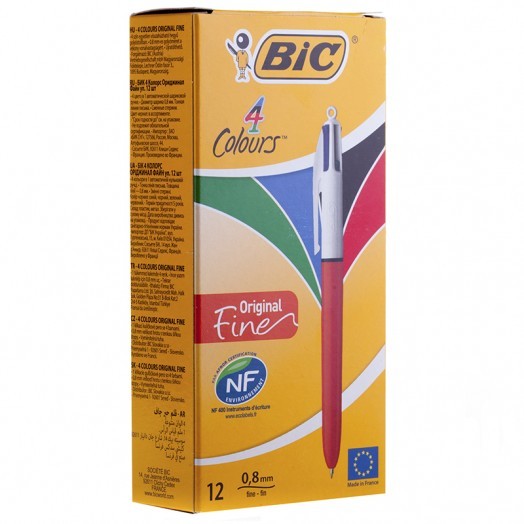 Ручка шариковая автоматическая Bic "4Colors" 4цв., 0,8мм, классические цвета