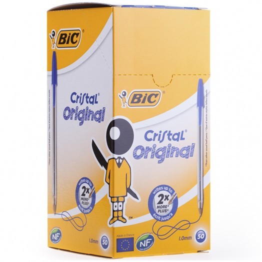 Ручка шариковая Bic "Cristal" синяя, 1,0мм