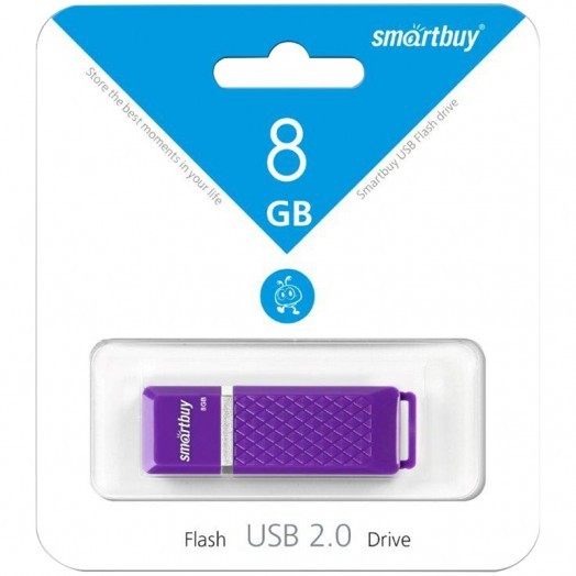 Память Smart Buy "Quartz"   8GB, USB 2.0 Flash Drive, фиолетовый