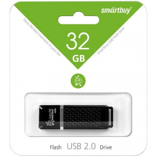 Память Smart Buy "Quartz"  32GB, USB 2.0 Flash Drive, черный