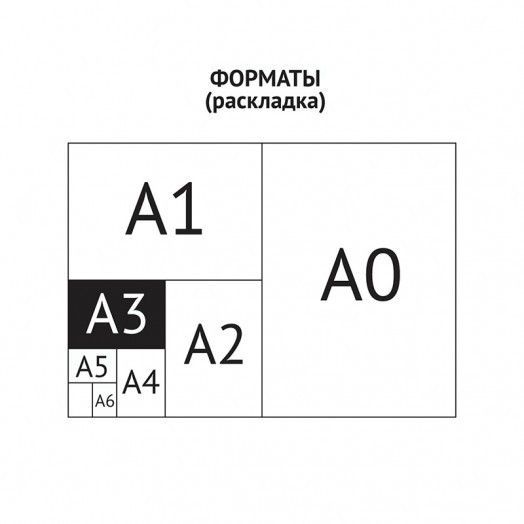 Папка для чертежей и рисунков А3 ArtSpace, черный, пластик, на молнии