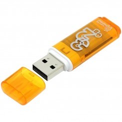 Память Smart Buy "Glossy"  32GB, USB 2.0 Flash Drive, оранжевый