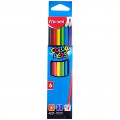 Карандаши цветные Maped "Color Peps", 06цв., трехгран., заточен., картон, европодвес