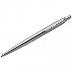 Ручка гелевая Parker "Jotter Stainless Steel CT" черная, 0,7мм, кнопочный механизм, подар.уп.