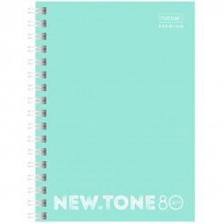 Записная книжка А6 80л. на гребне Hatber "NEWtone Pastel. Мята", 80г/м2, пластиковая обложка