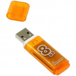 Память Smart Buy "Glossy"   8GB, USB 2.0 Flash Drive, оранжевый