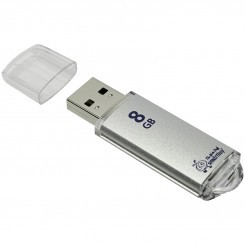 Память Smart Buy "V-Cut"   8GB, USB 2.0 Flash Drive, серебристый (металл.корпус)