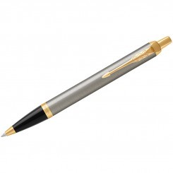 Ручка шариковая Parker "IM Brushed Metal GT" синяя, 1,0мм, кнопочн., подар. уп.