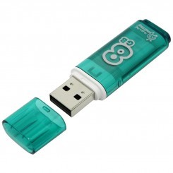 Память Smart Buy "Glossy"   8GB, USB 2.0 Flash Drive, зеленый